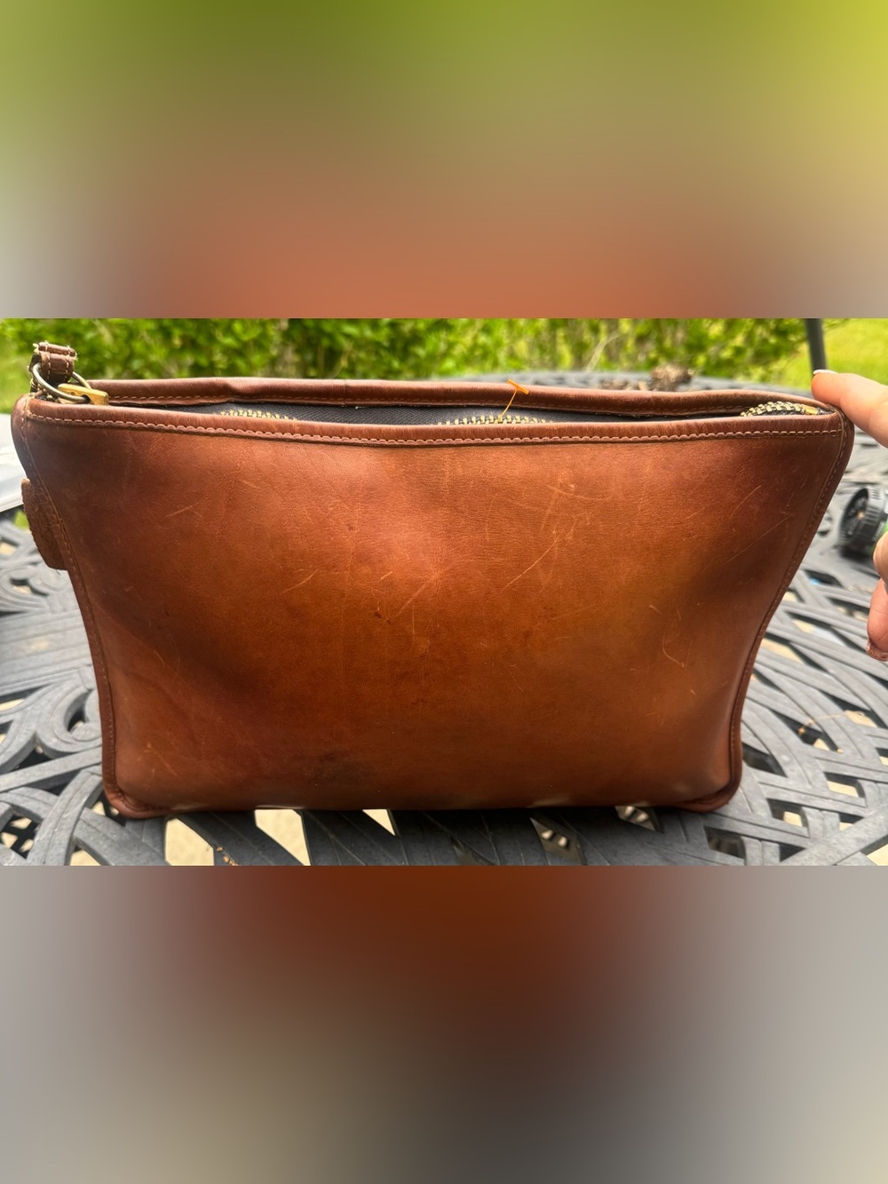 Coach Men's Brown Leather Zip Pouch